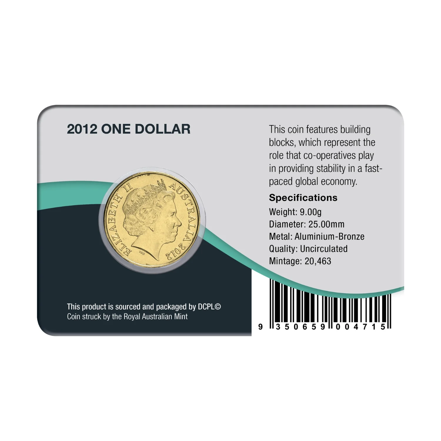 Australia International Year of Co-operatives 2012 $1 Aluminium-Bronze Uncirculated Coin Pack - Image 2
