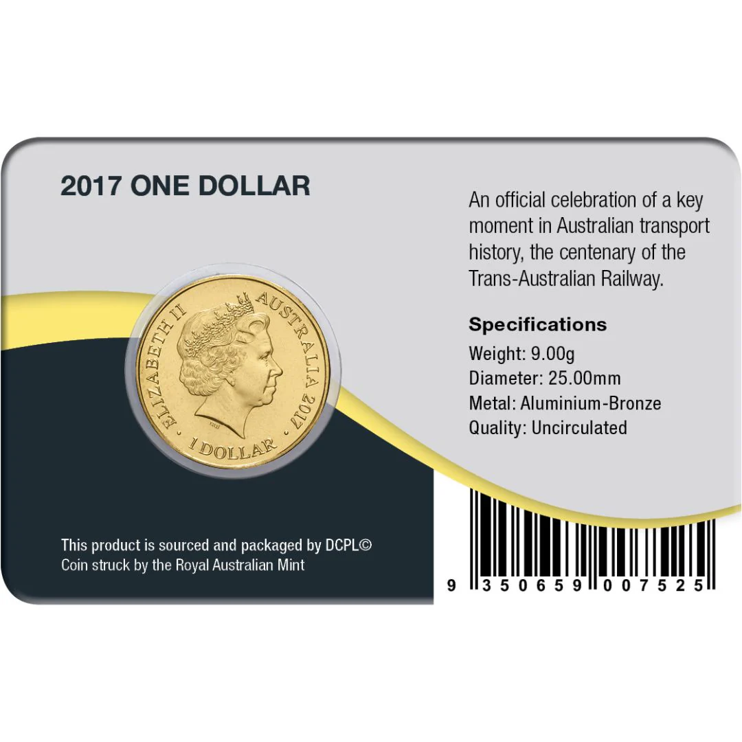 Australia Trans-Australian Railway Centenary 2017 $1 Aluminium-Bronze Uncirculated Coin Pack - Image 2