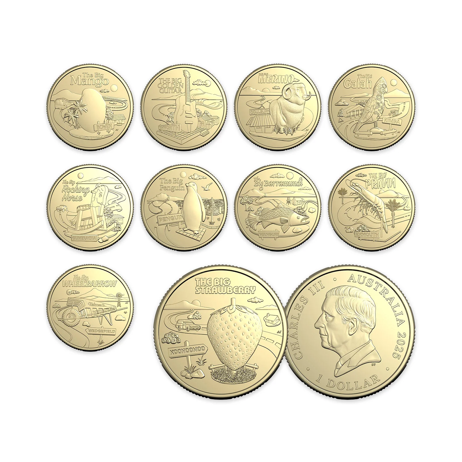 Aussie Big Things 2 2025 $1 Aluminium-Bronze 10-Coin Uncirculated Collection - Image 2
