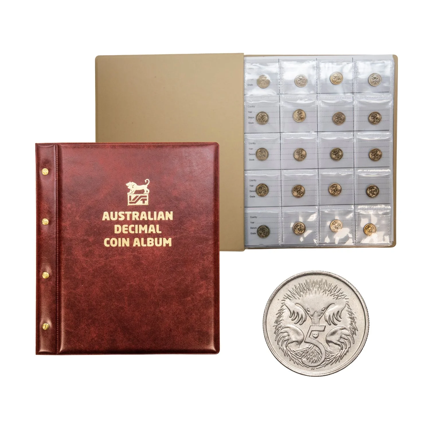 Australia 1966-2025 Complete 5c Echidna Uncirculated 62-Coin Collection - Image 2