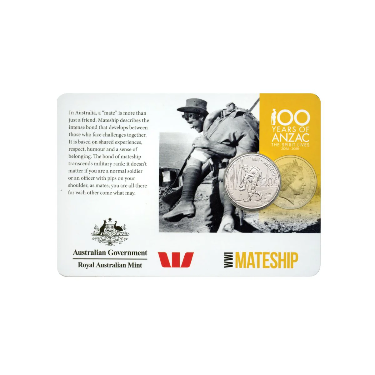 Australia 2015 20c Mateship Cupro-Nickel Uncirculated Coin