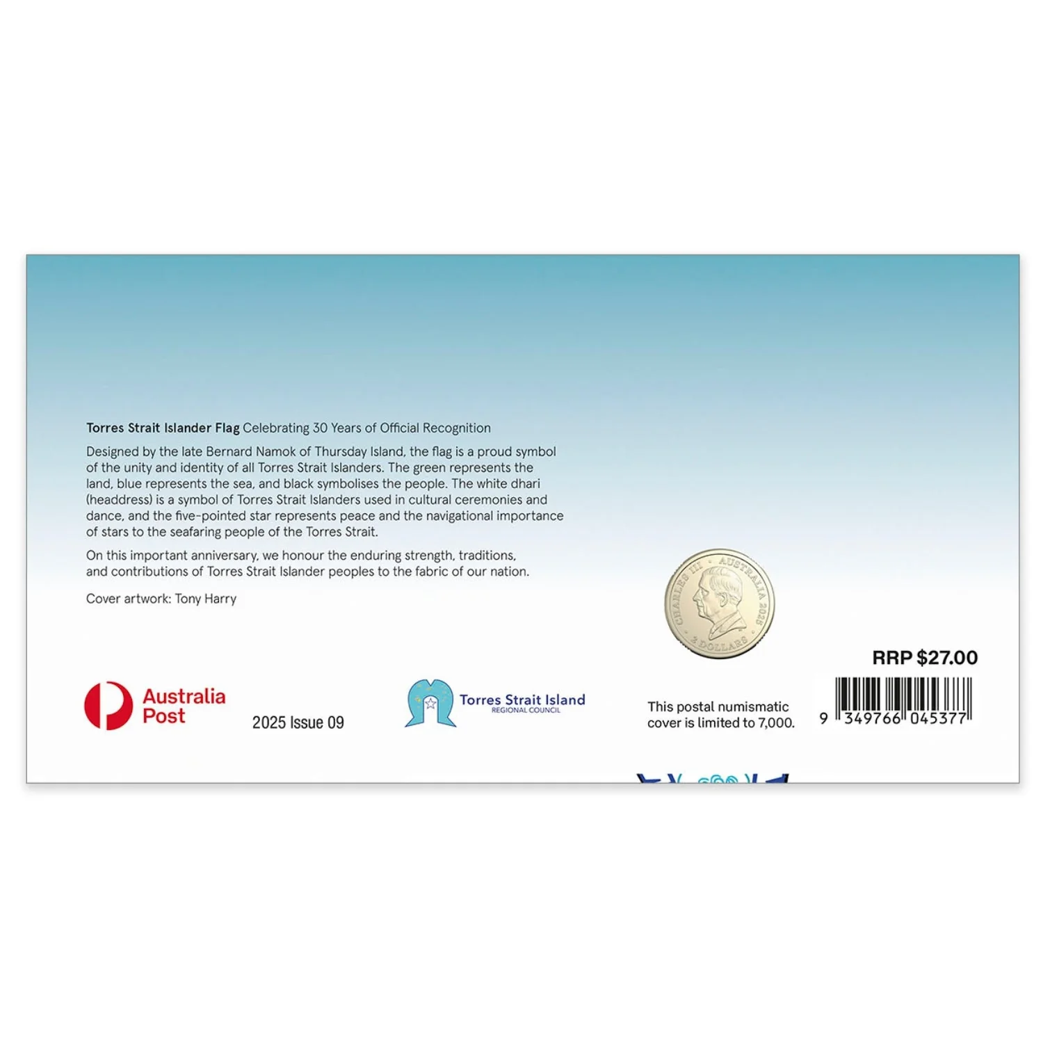 Australia Torres Strait Islander Flag 30th Anniversary 2025 $2 Philatelic Numismatic Cover - Image 6