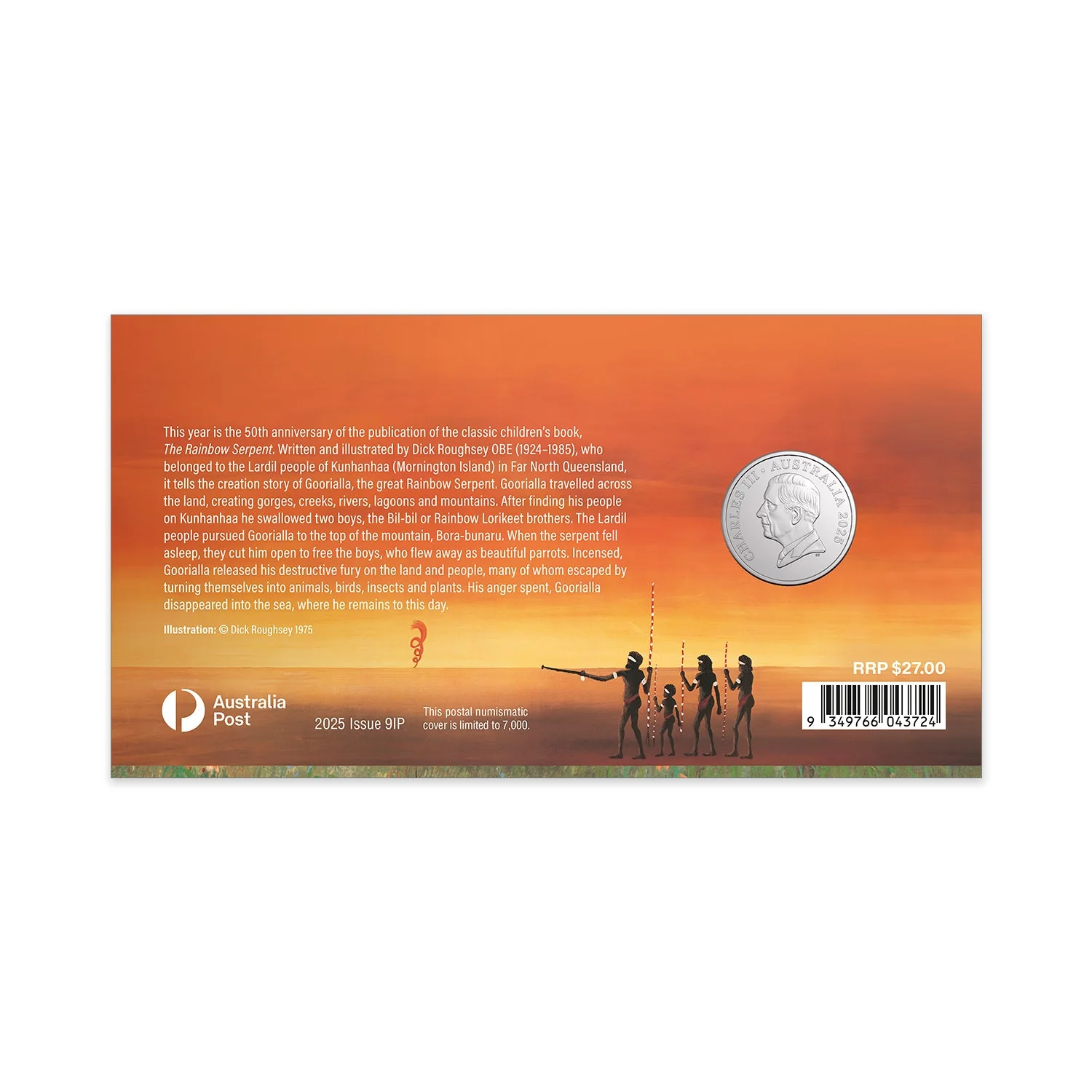 Australia 50th Anniversary The Rainbow Serpent 2025 20c Stamp & Coin Cover - Image 6