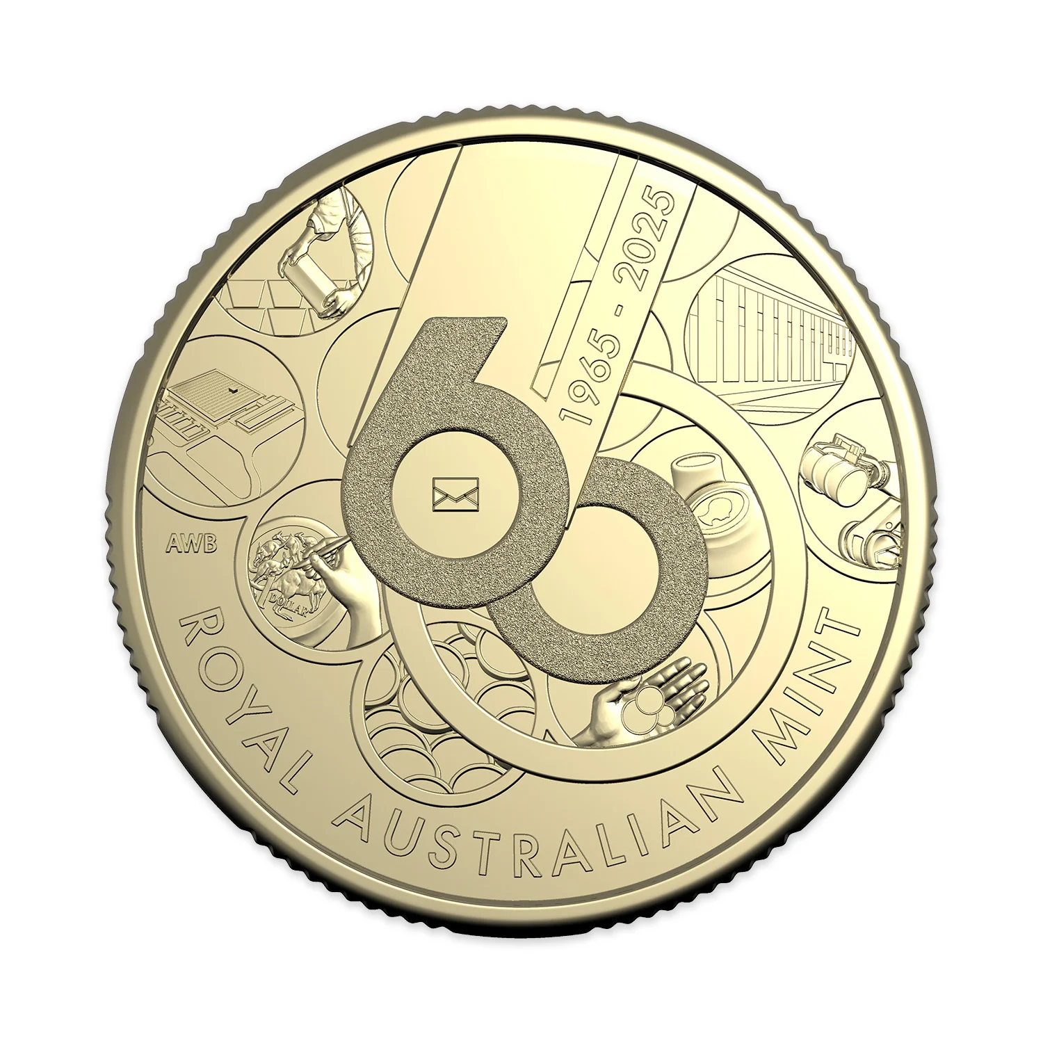 Australia 60th Anniversary of the Royal Australian Mint 2025 $1 Stamp & Coin Cover - Image 2
