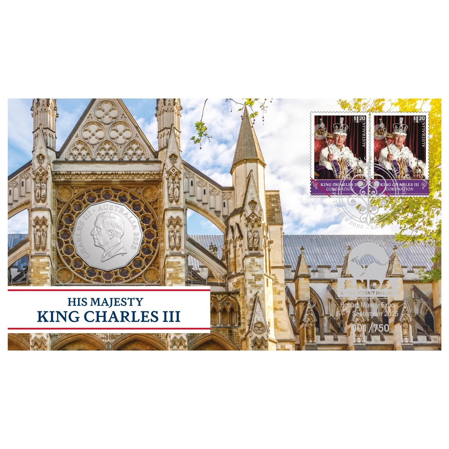 Australia ANDA Hobart Money Expo 2025 50c King Charles III Stamp & Coin Cover - Image 4