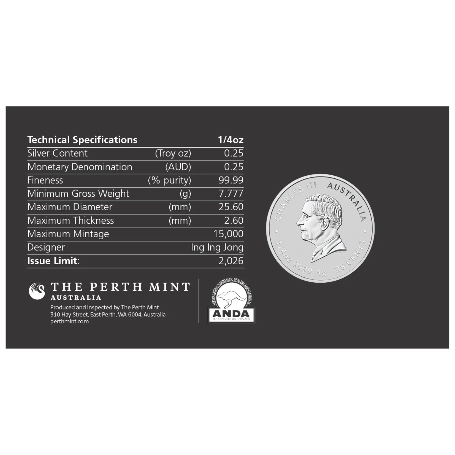 Australia ANDA Hobart Money Expo 2026 25c Colour Year of the Horse 1/4oz Silver Brilliant Uncirculated Coin - Image 4