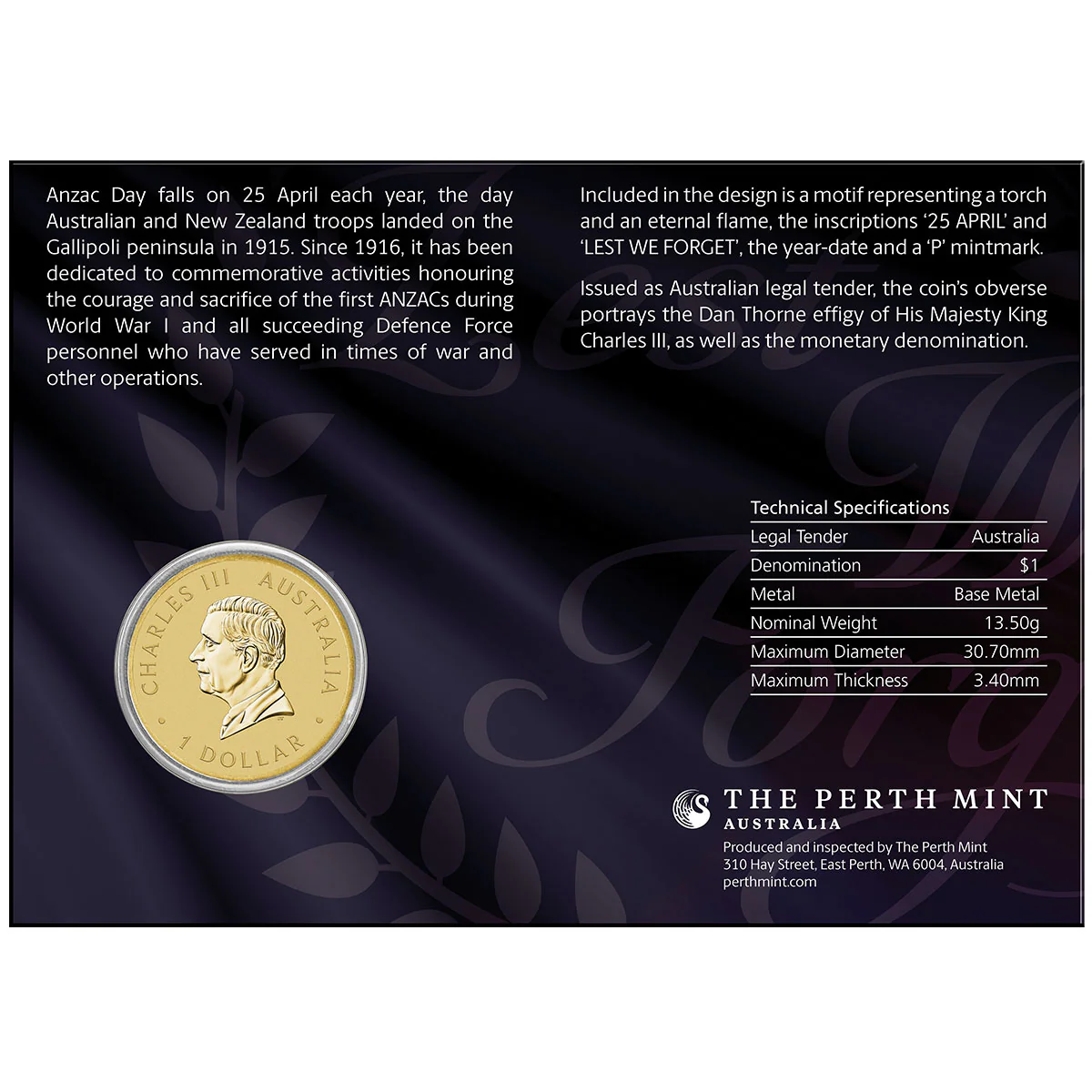 Australia Anzac Day 2026 $1 Brilliant Uncirculated Coin - Image 5