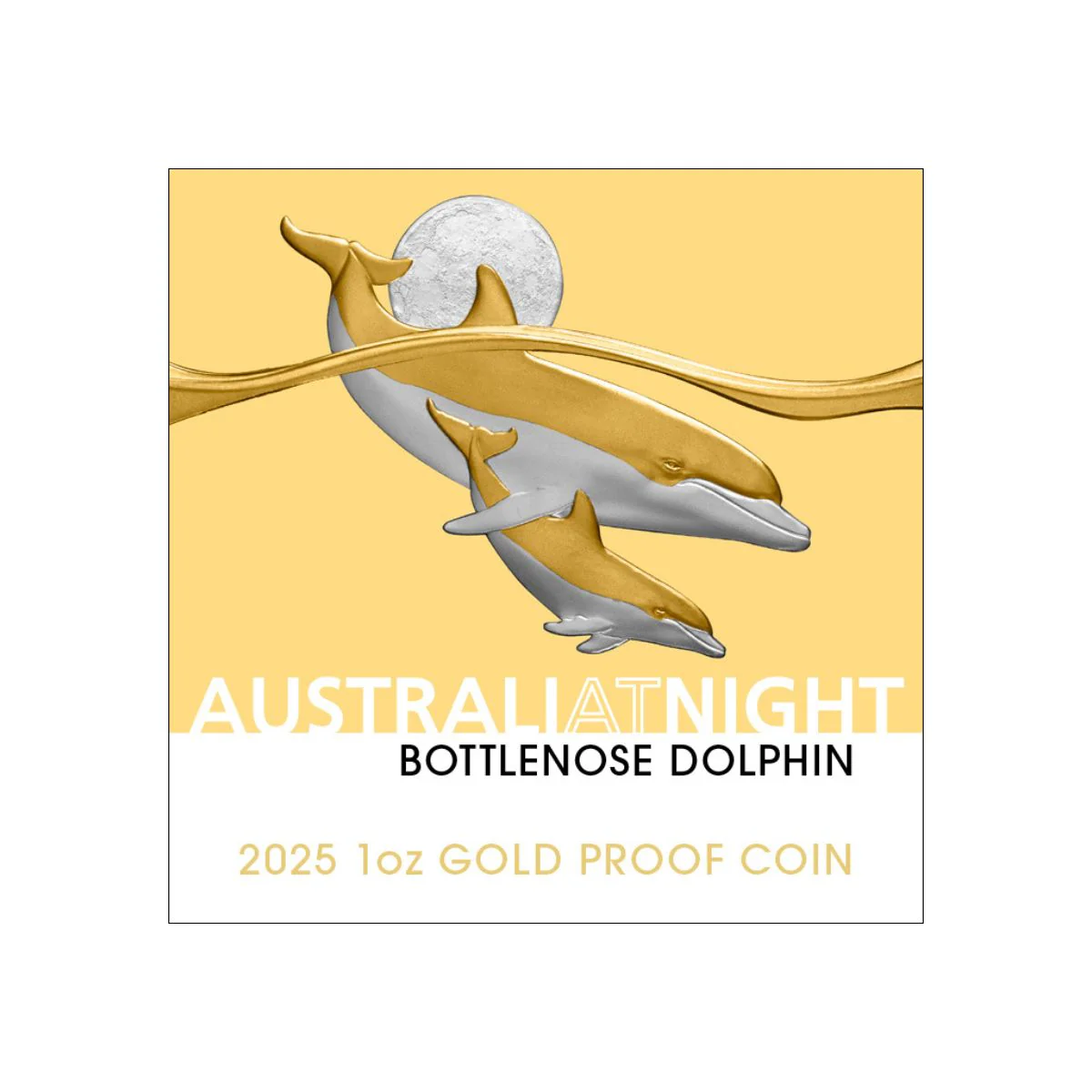 Australia at Night Bottlenose Dolphin 2025 $100 Platinum-plated 1oz Gold Proof Coin - Image 5