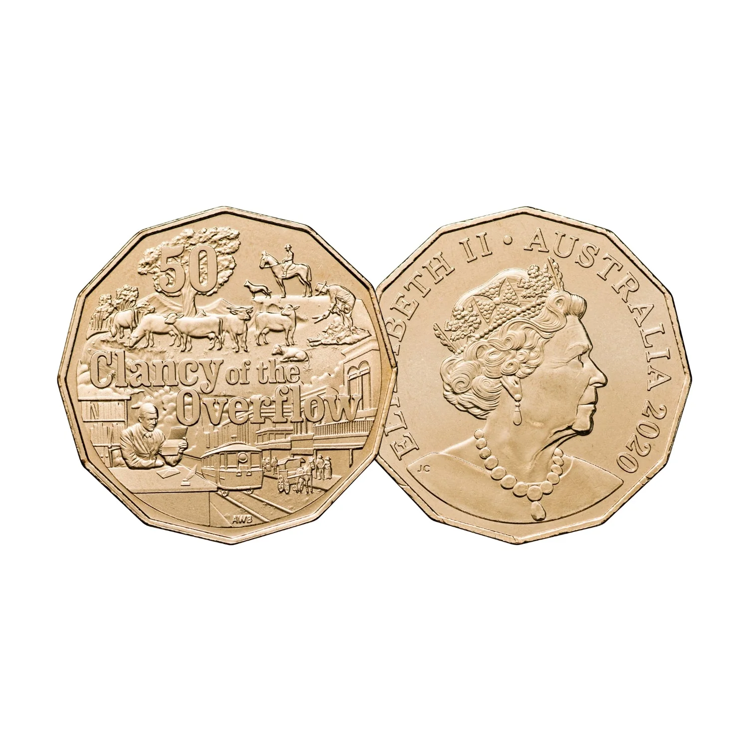 Australia Banjo Paterson 2020 50c Clancy of the Overflow Aluminium-Bronze Uncirculated Coin - Image 2