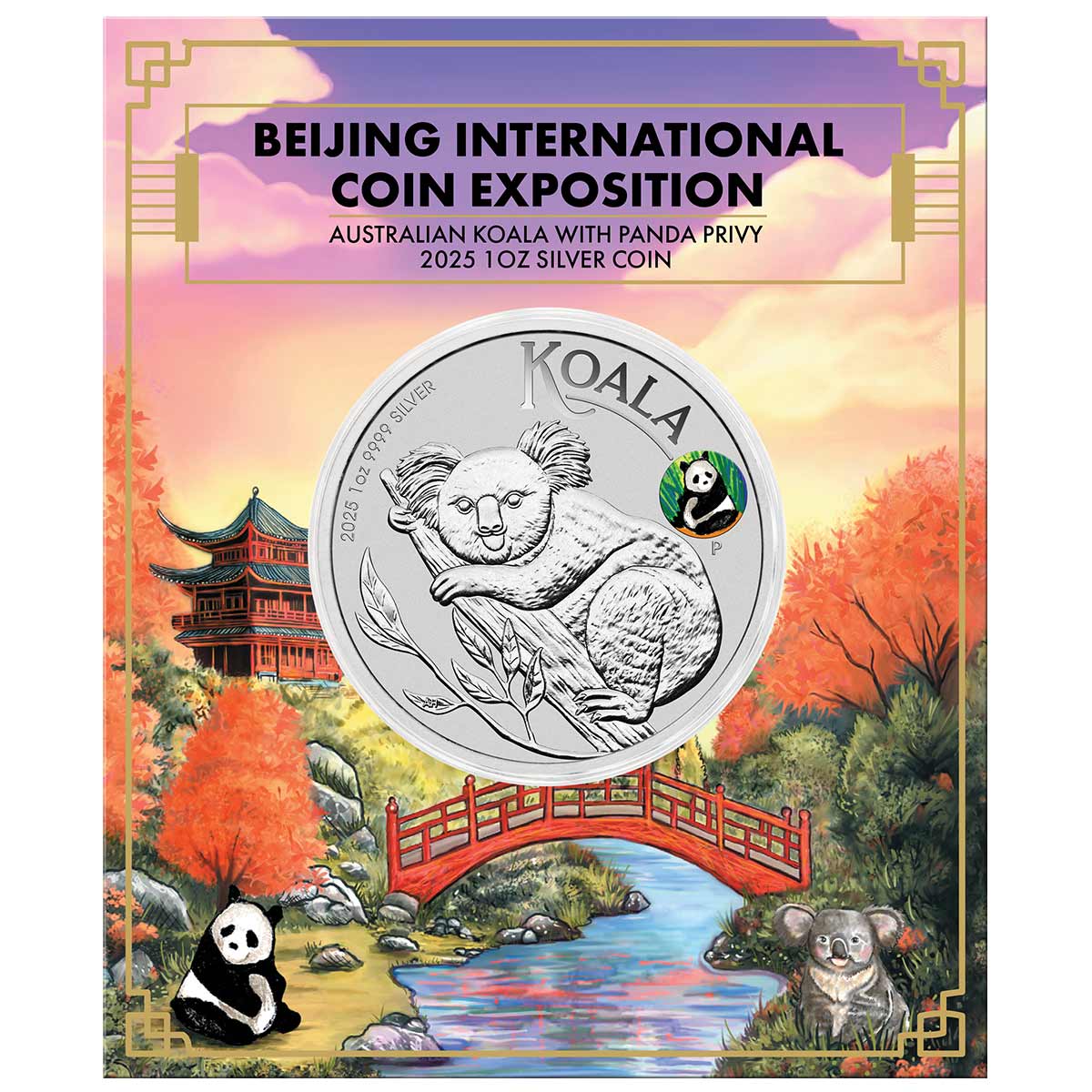 Australia Beijing International Coin Exposition Koala 2025 $1 Panda Privy 1oz Silver Brilliant Uncirculated Coin - Image 2
