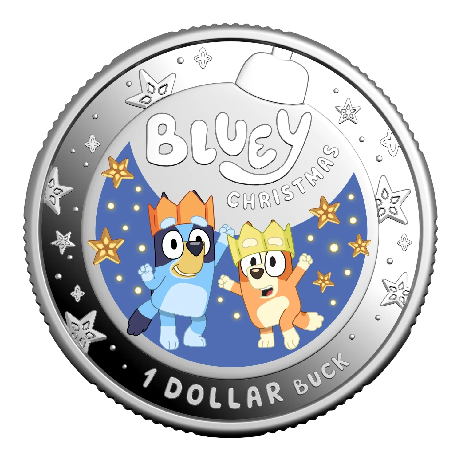 Australia Bluey Christmas 2025 $1 Decoration Colour Silver Proof Coin - Image 3