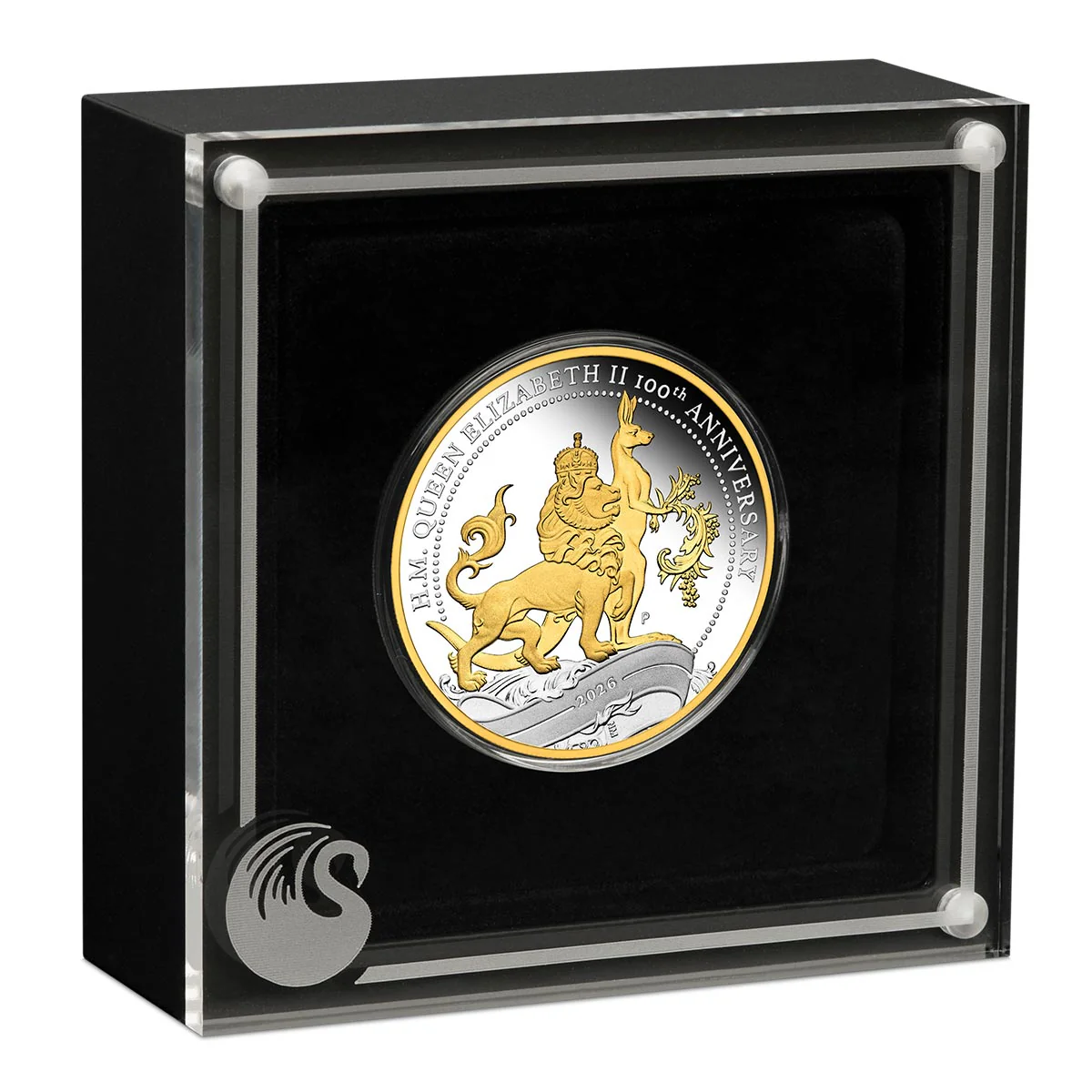 Australia Centenary of the Birth of Queen Elizabeth II 2026 $1 Gold-plated 1oz Silver Proof Coin - Image 3