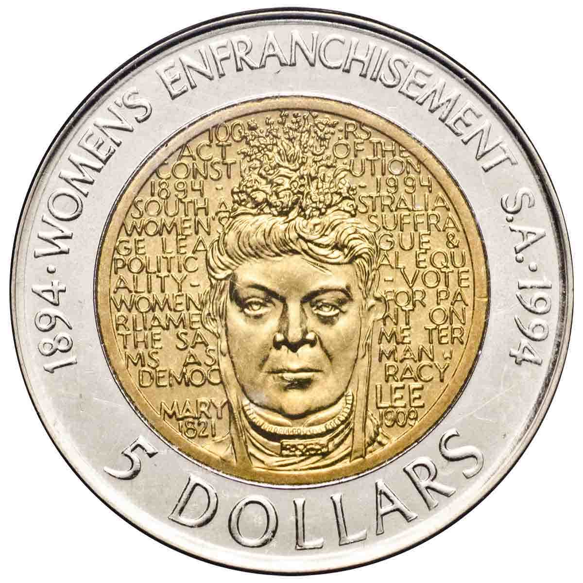 Australia Centenary of Women's Vote 1994 $5 Bimetal Uncirculated Coin x100
