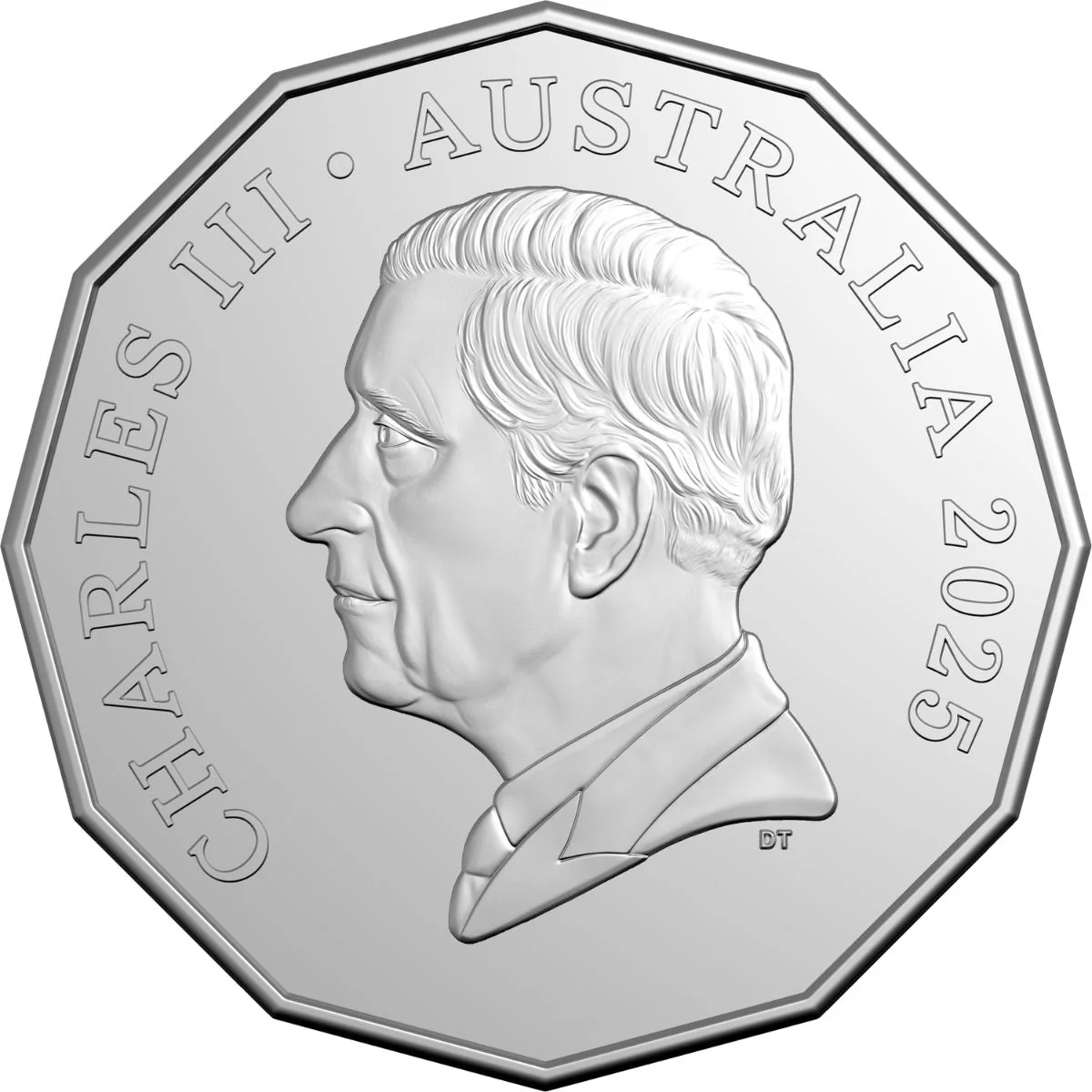Australia Charles III 2025 50c Cupro-Nickel Uncirculated 20-Coin Heads/Heads or Tails/Tails RAM Mint Roll - Image 4