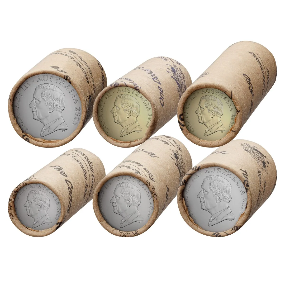 Australia Charles III 2025 5c-$2 Coin Premium Mint Roll Set - Image 3