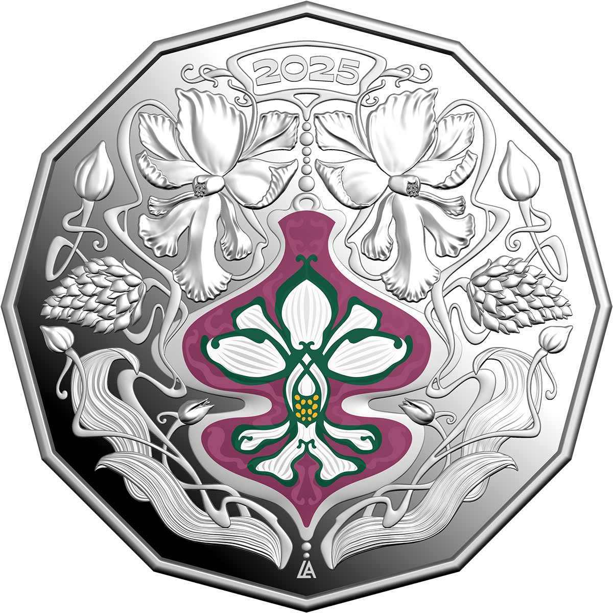 Australia Christmas Decoration 2025 50c Colour Silver Proof Coin - Image 3
