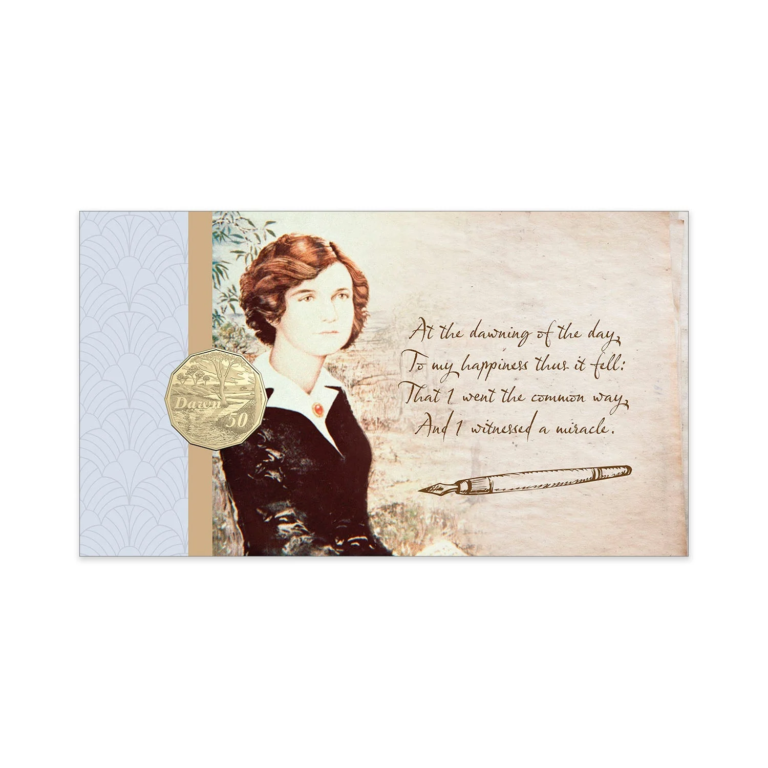 Australia Dorothea Mackellar - Dawn 2025 50c Stamp & Coin Cover - Image 4