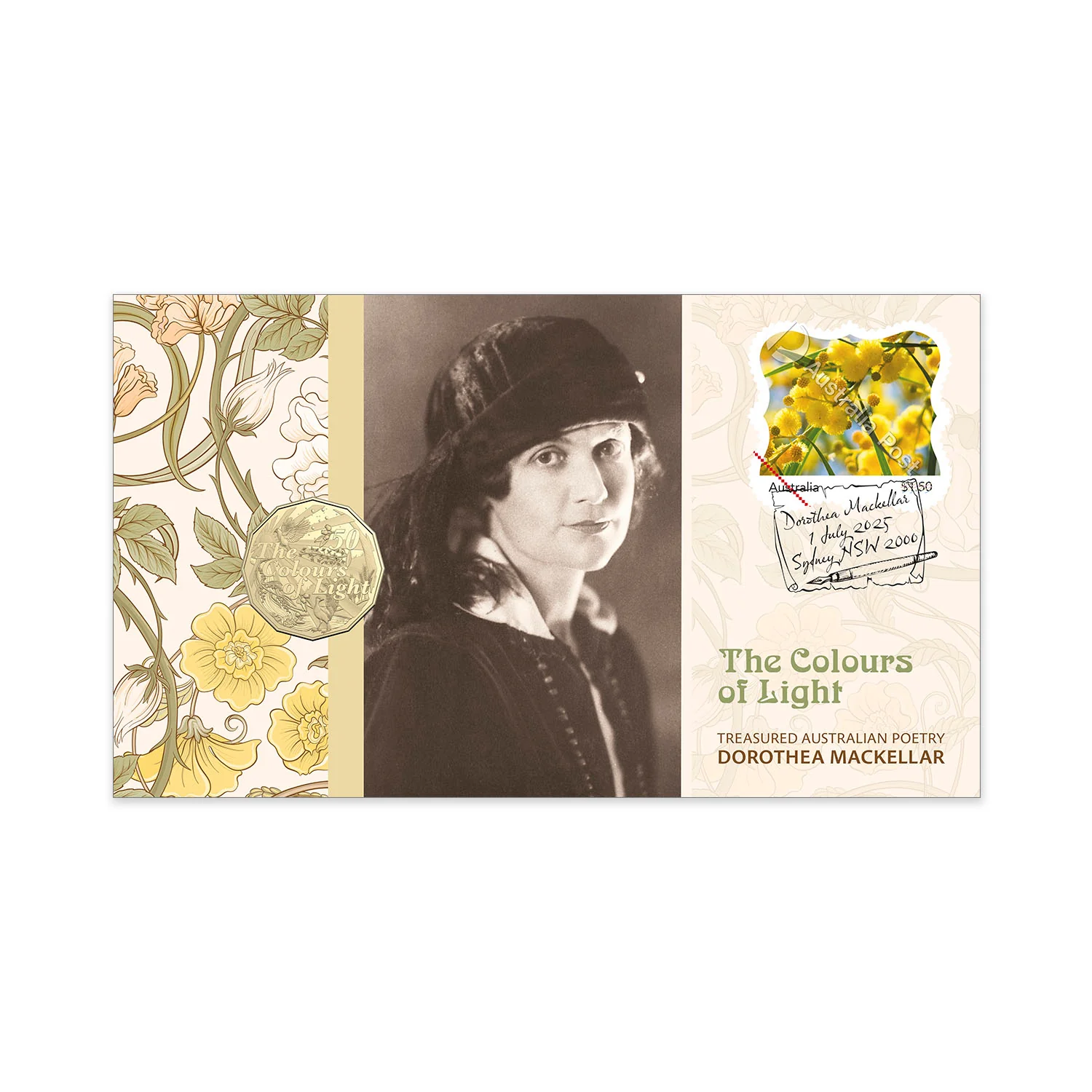 Australia Dorothea Mackellar - The Colours of Light 2025 50c Stamp & Coin Cover