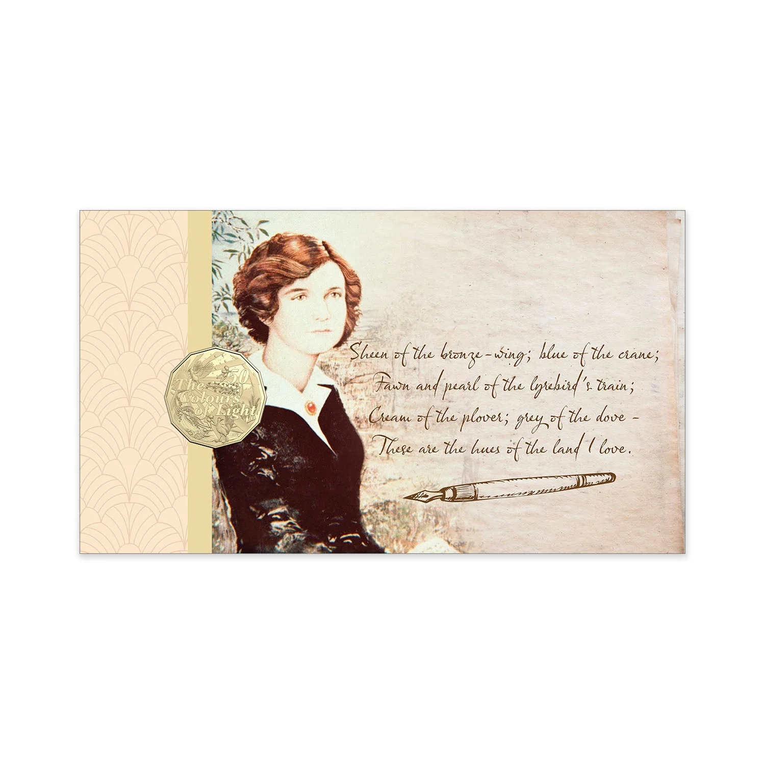 Australia Dorothea Mackellar - The Colours of Light 2025 50c Stamp & Coin Cover - Image 4