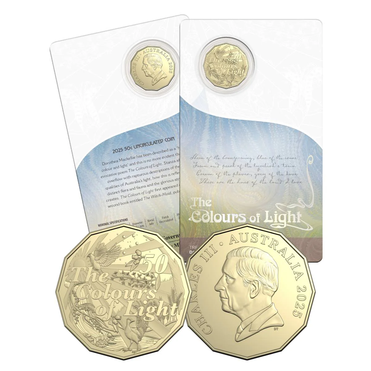 Australia Dorothea Mackellar - The Colours of Light 2025 50c Uncirculated Coin