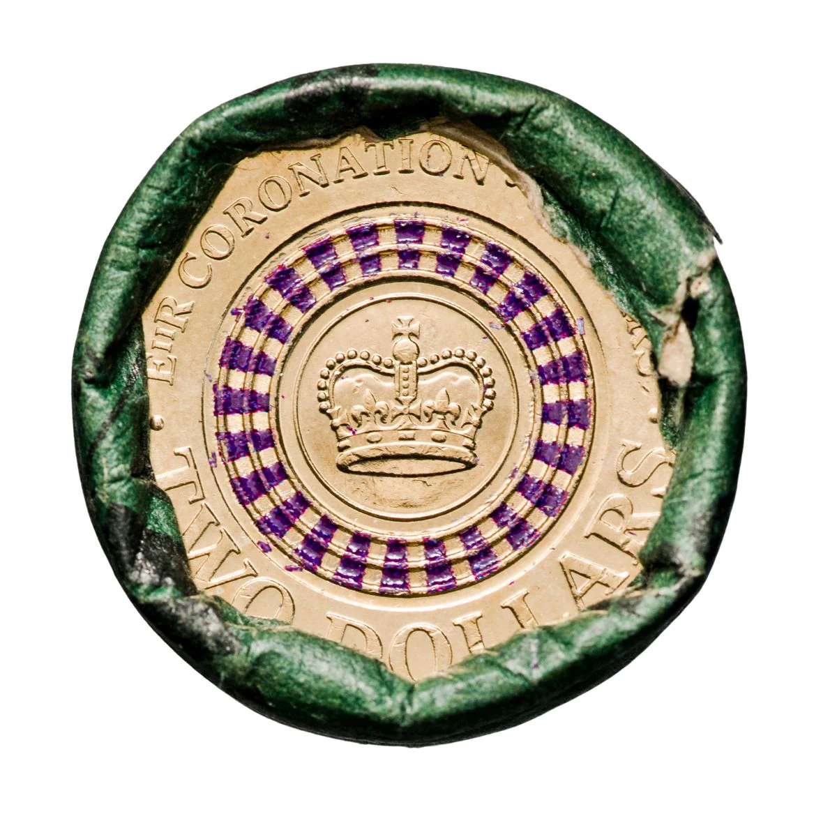 Australia Elizabeth II Coronation 60th Anniversary 2013 $2 Aluminium-Bronze Uncirculated 25-Coin Chubb Roll - Image 2
