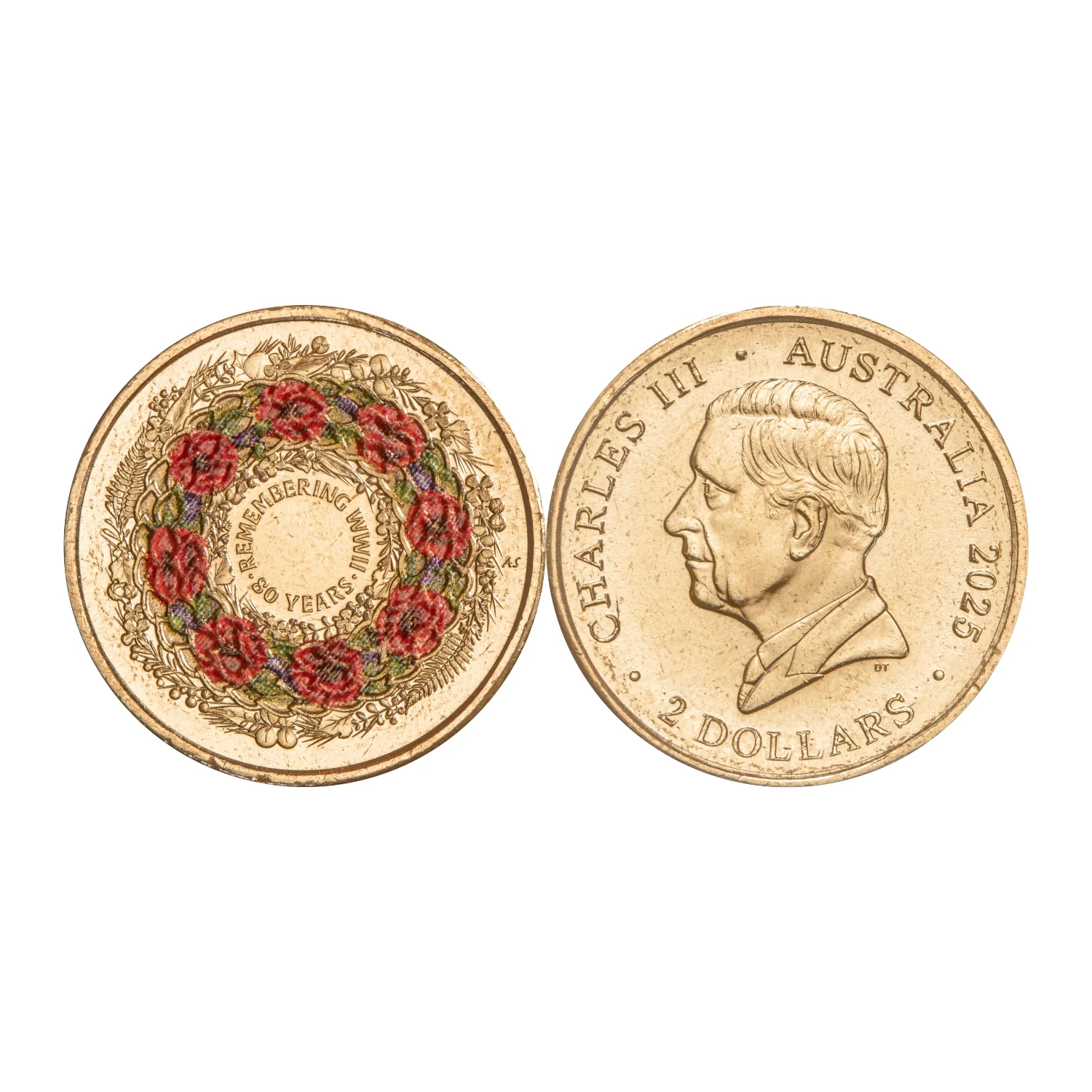Australia WWII 80th Anniversary Poppy Wreath 2025 $2 Colour Aluminium-Bronze Uncirculated Coin Pack - Image 3