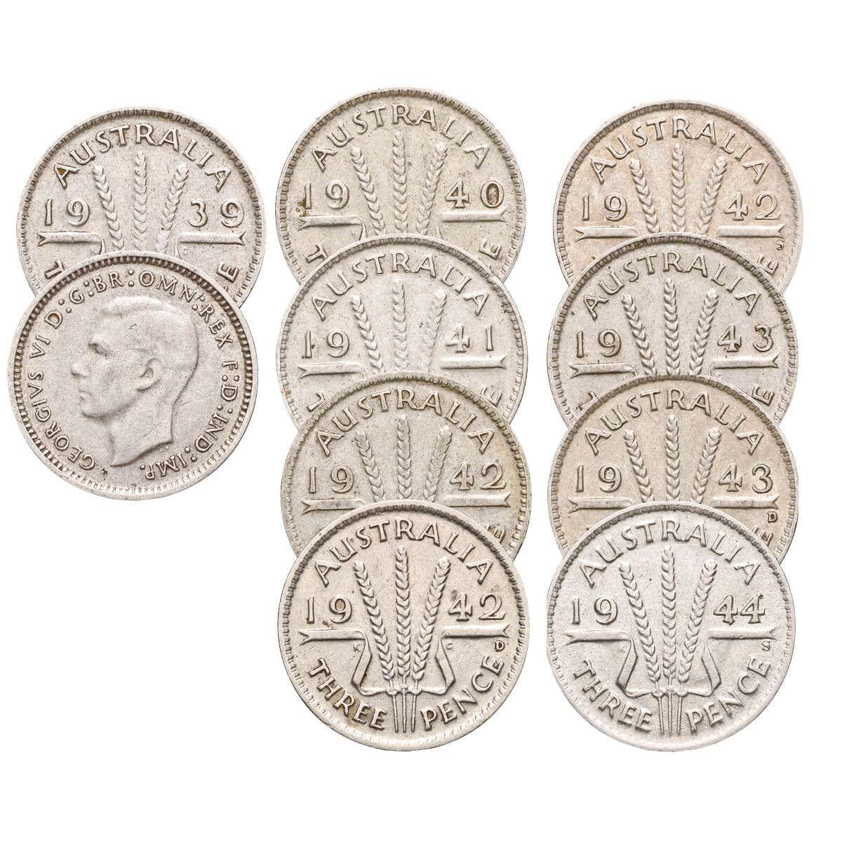 Australia George VI 1939-1945 Complete Fine-Very Fine 65-Coin Set - Image 4