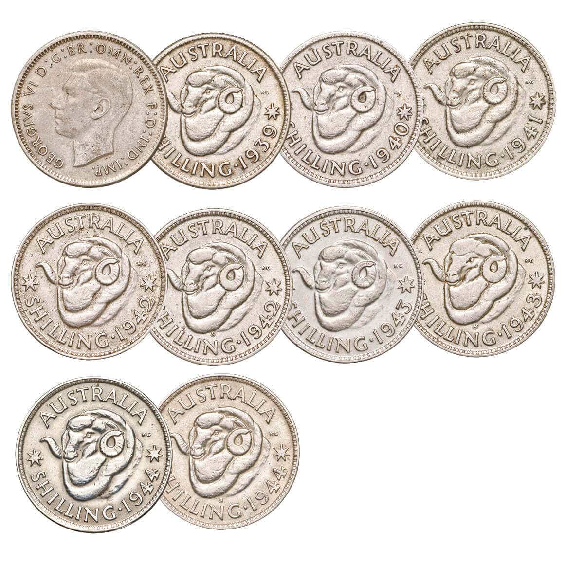 Australia George VI 1939-1945 Complete Fine-Very Fine 65-Coin Set - Image 6