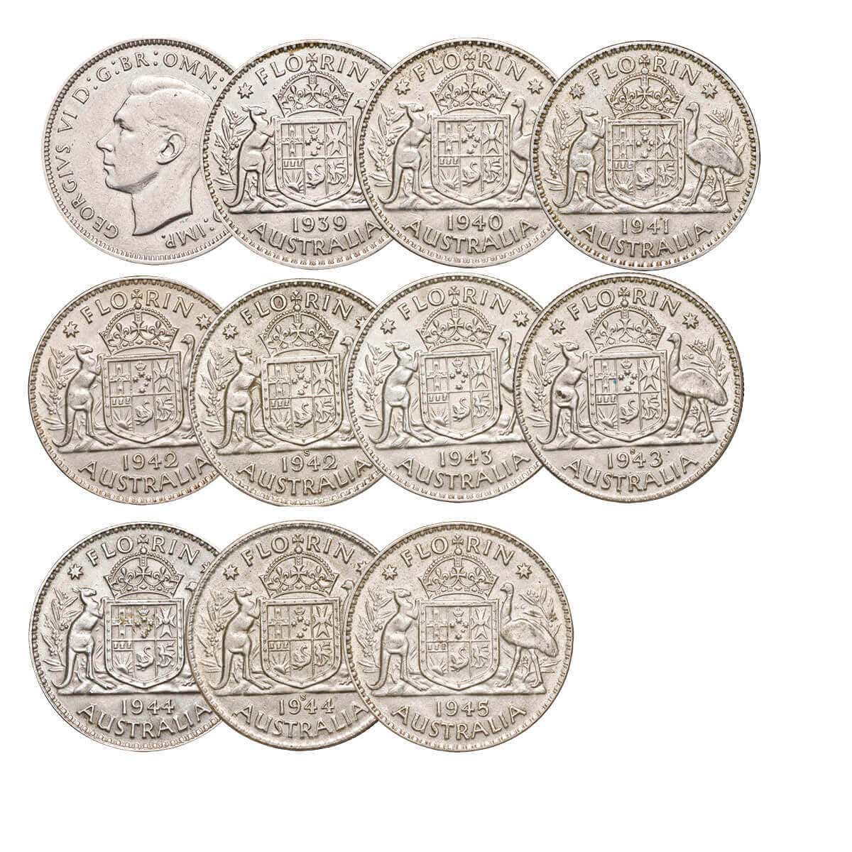 Australia George VI 1939-1945 Complete Fine-Very Fine 65-Coin Set - Image 7