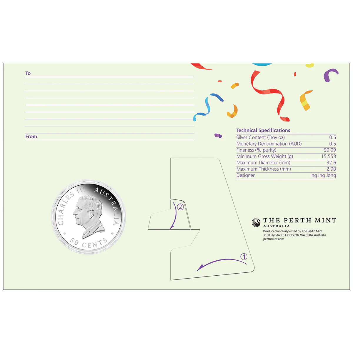 Australia Happy Birthday 2026 50c Colour 1/2oz Silver Proof Coin - Image 4