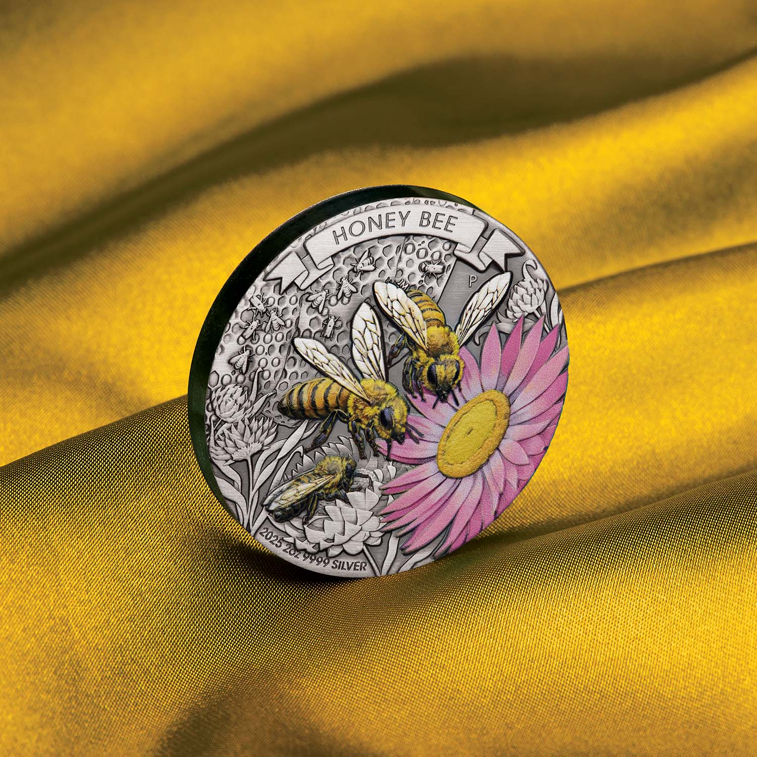 Australia Honey Bee 2025 $2 Colour 2oz Silver Antique Coin - Image 6