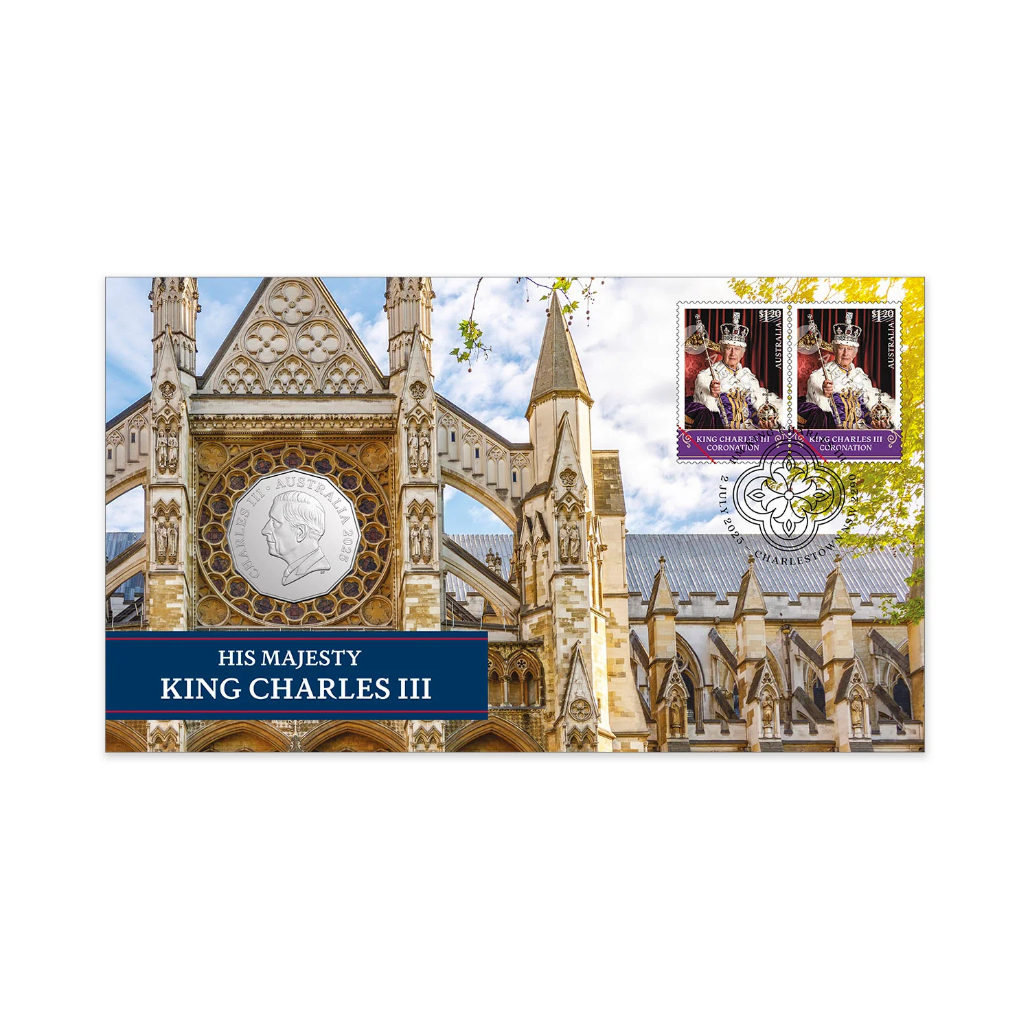 Australia King Charles III 2025 50c Stamp & Coin Cover