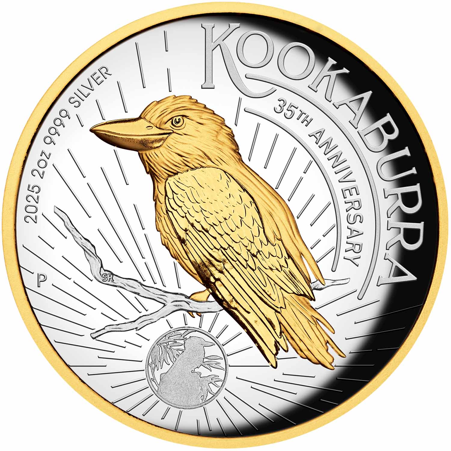 Australia Kookaburra 35th Anniversary 2025 $2 High Relief Gold-plated 2oz Silver Proof Coin - Image 3