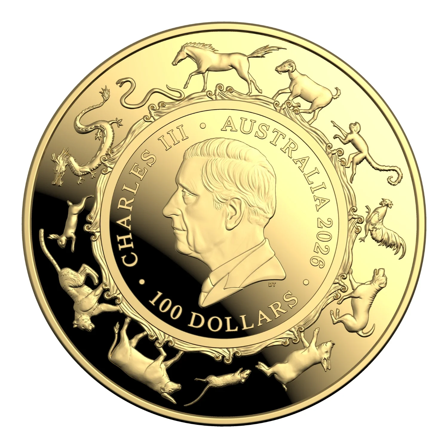 Australia Lunar Year of the Horse 2026 $100 Domed 1oz Gold Proof Coin - Image 2