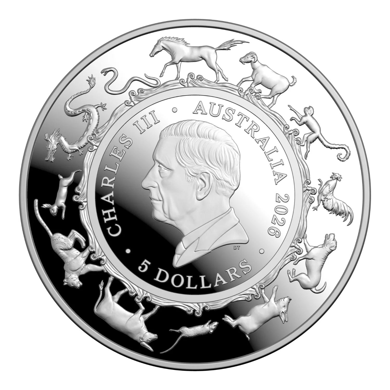 Australia Lunar Year of the Horse 2026 $5 Domed 1oz Silver Proof Coin - Image 2