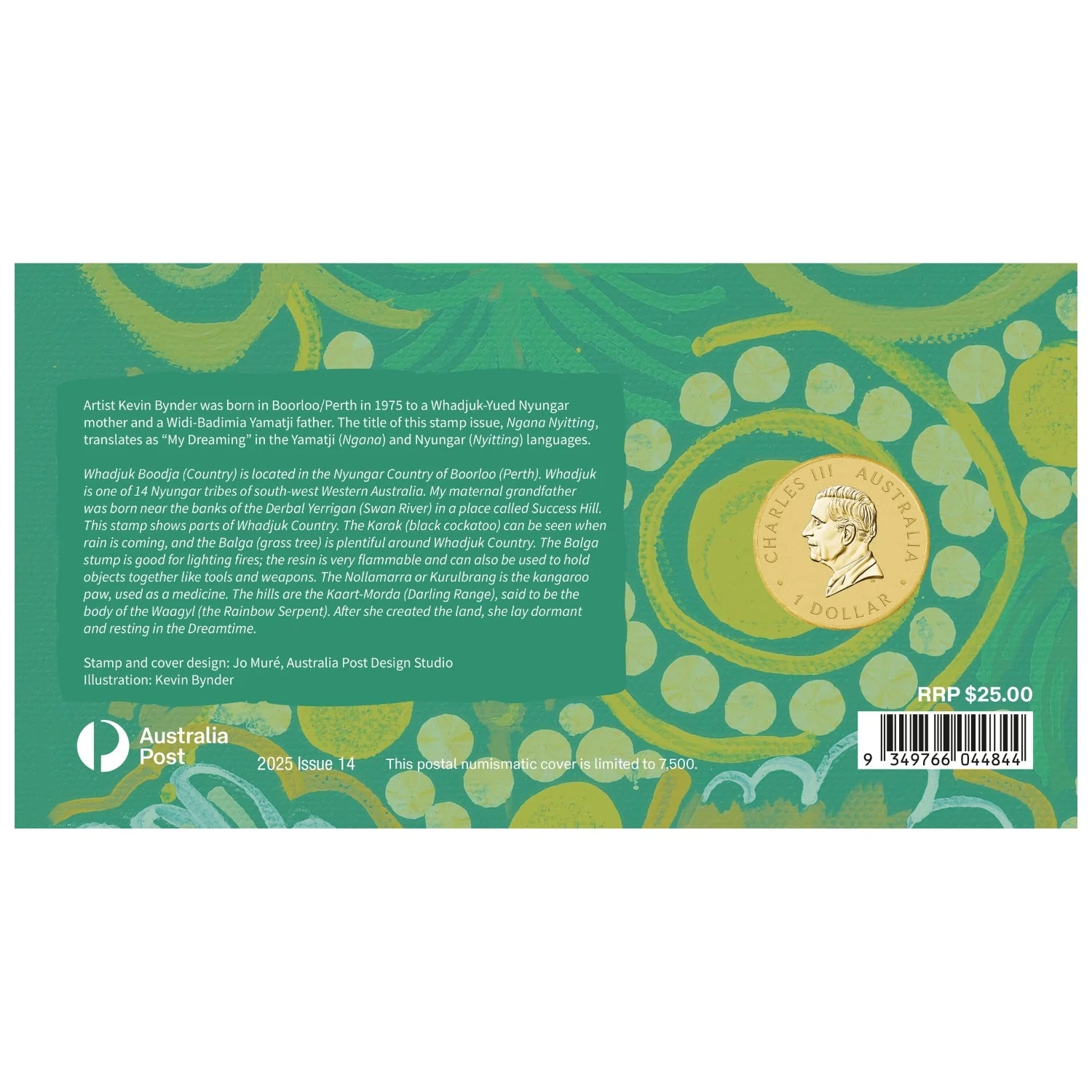 Australia Ngana Nyitting 2025 $1 Black Cockatoo Al-Br Stamp & Coin Cover - Image 6