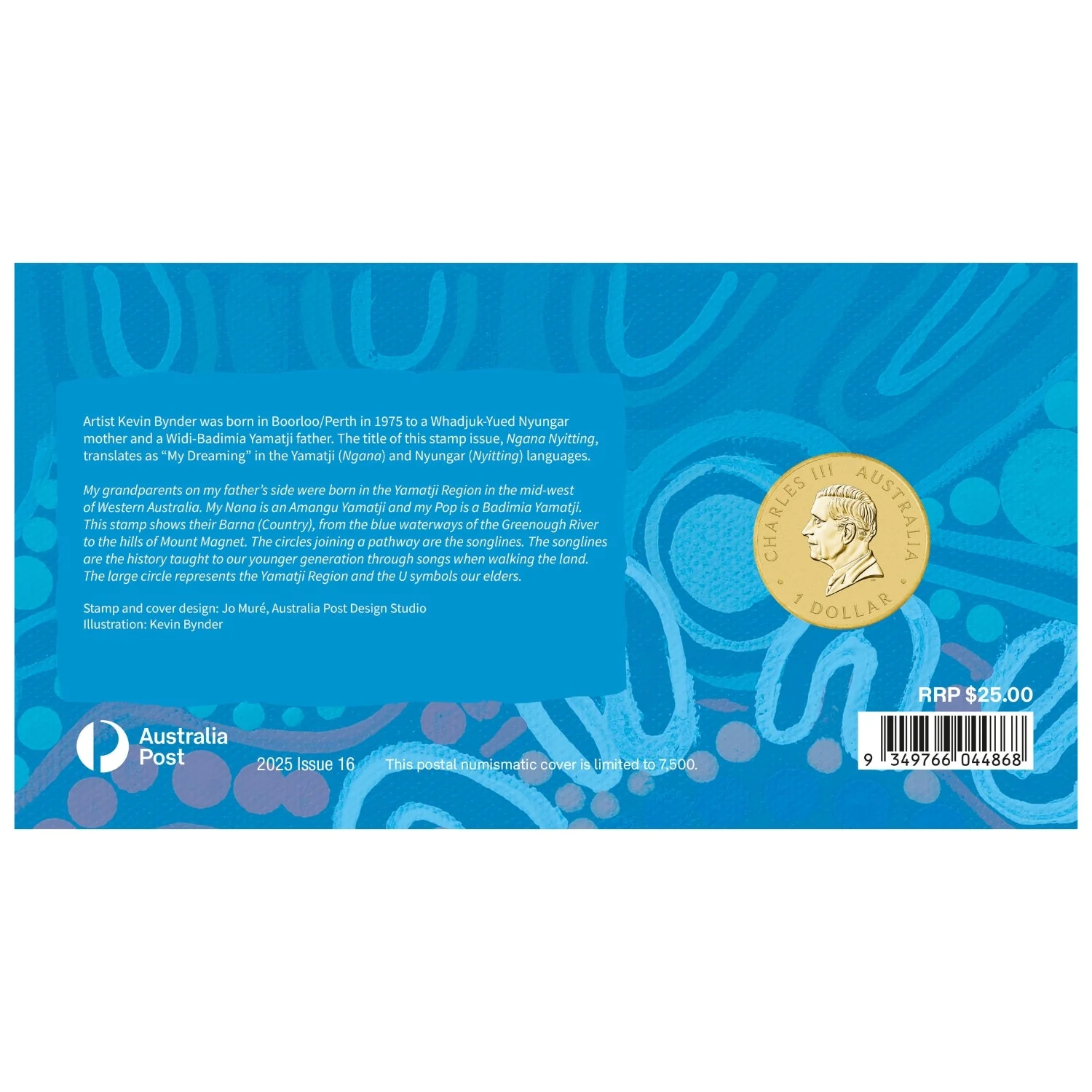 Australia Ngana Nyitting 2025 $1 Blue River Al-Br Stamp & Coin Cover - Image 6