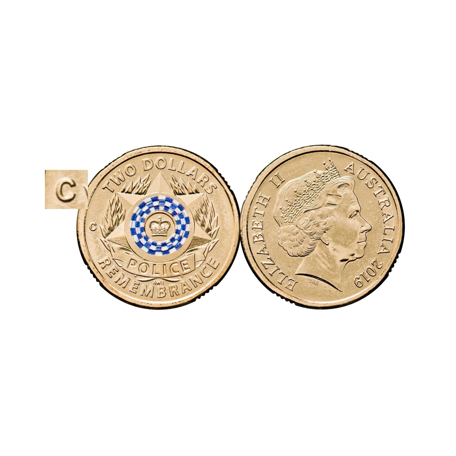 Australia Police Remembrance Day 2019 $2 C Mintmark Colour Aluminium-Bronze Uncirculated Coin - Image 2
