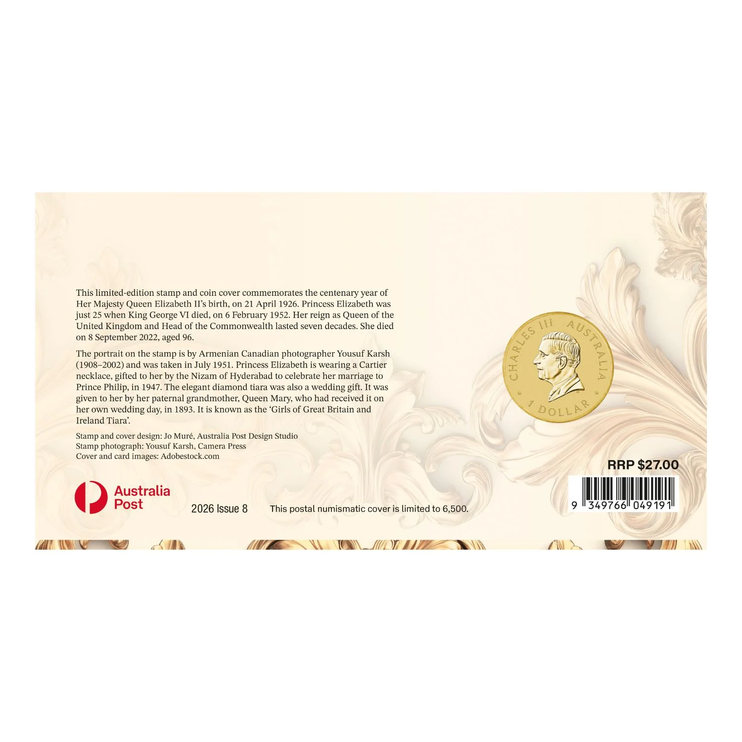 Australia Centenary of the Birth of Queen Elizabeth II 2026 $1 Stamp & Coin Cover - Image 4