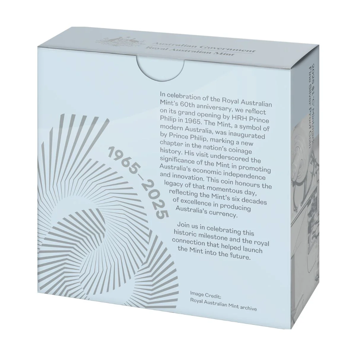 Australia Royal Australian Mint 60th Anniversary 2025 $1 C Mintmark Silver Proof Coin - Image 5
