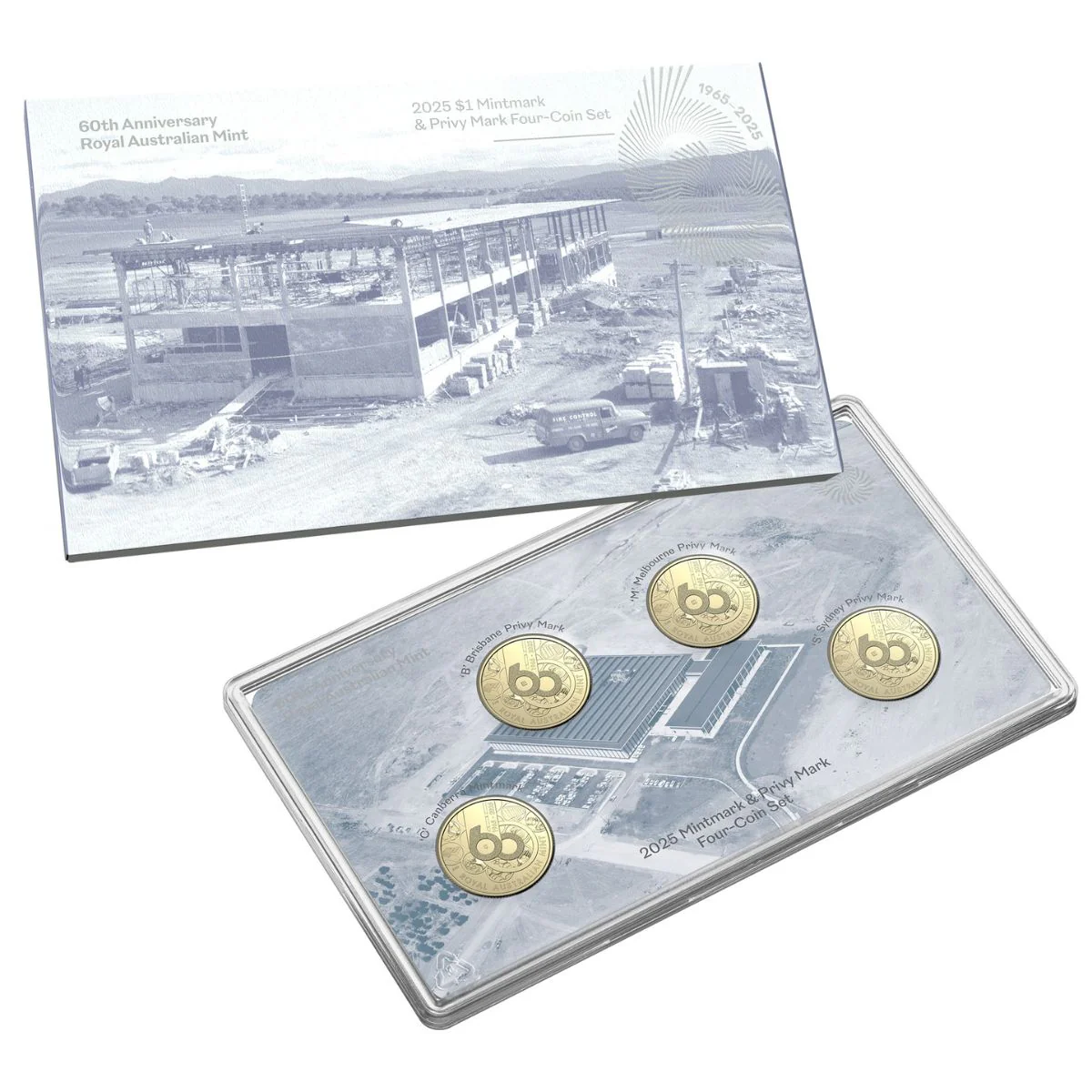 Australia Royal Australian Mint 60th Anniversary 2025 $1 Mintmark & Privymark Aluminium-Bronze Uncirculated 4-Coin Set