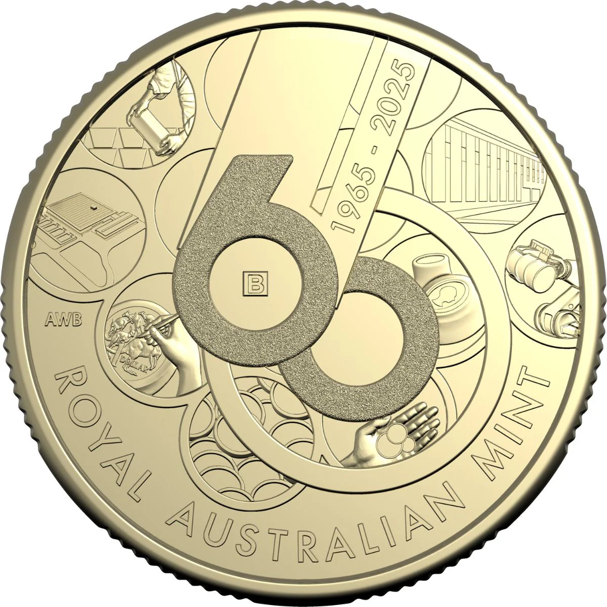 Australia Royal Australian Mint 60th Anniversary 2025 $1 Mintmark & Privymark Aluminium-Bronze Uncirculated 4-Coin Set - Image 2