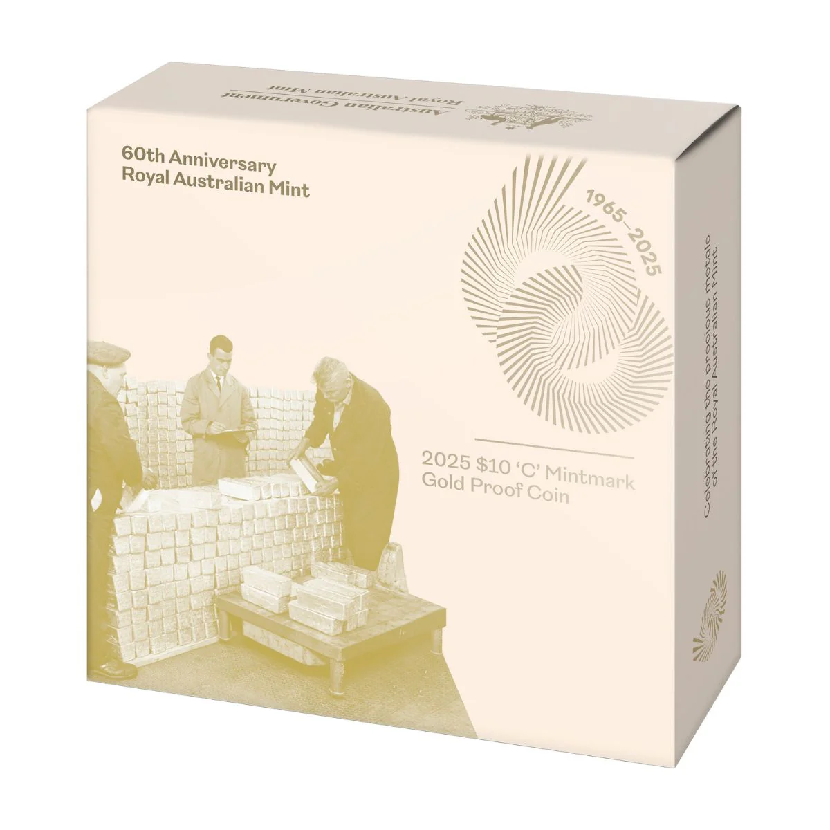 Australia Royal Australian Mint 60th Anniversary 2025 $10 C Mintmark 1/10oz Gold Proof Coin - Image 4