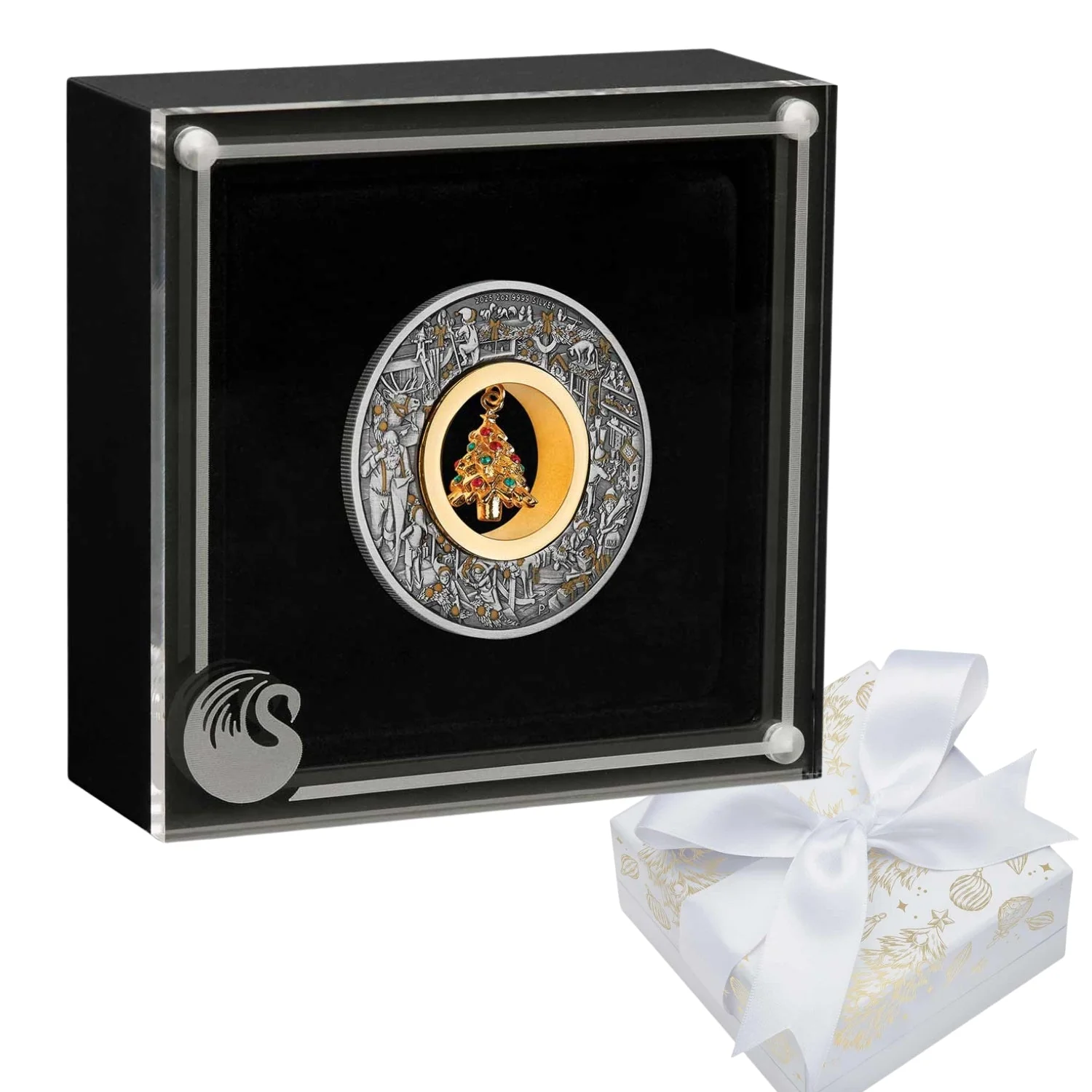 Australia Santa’s Workshop 2025 $2 Christmas Tree 2oz Silver Antique Coin - Image 4