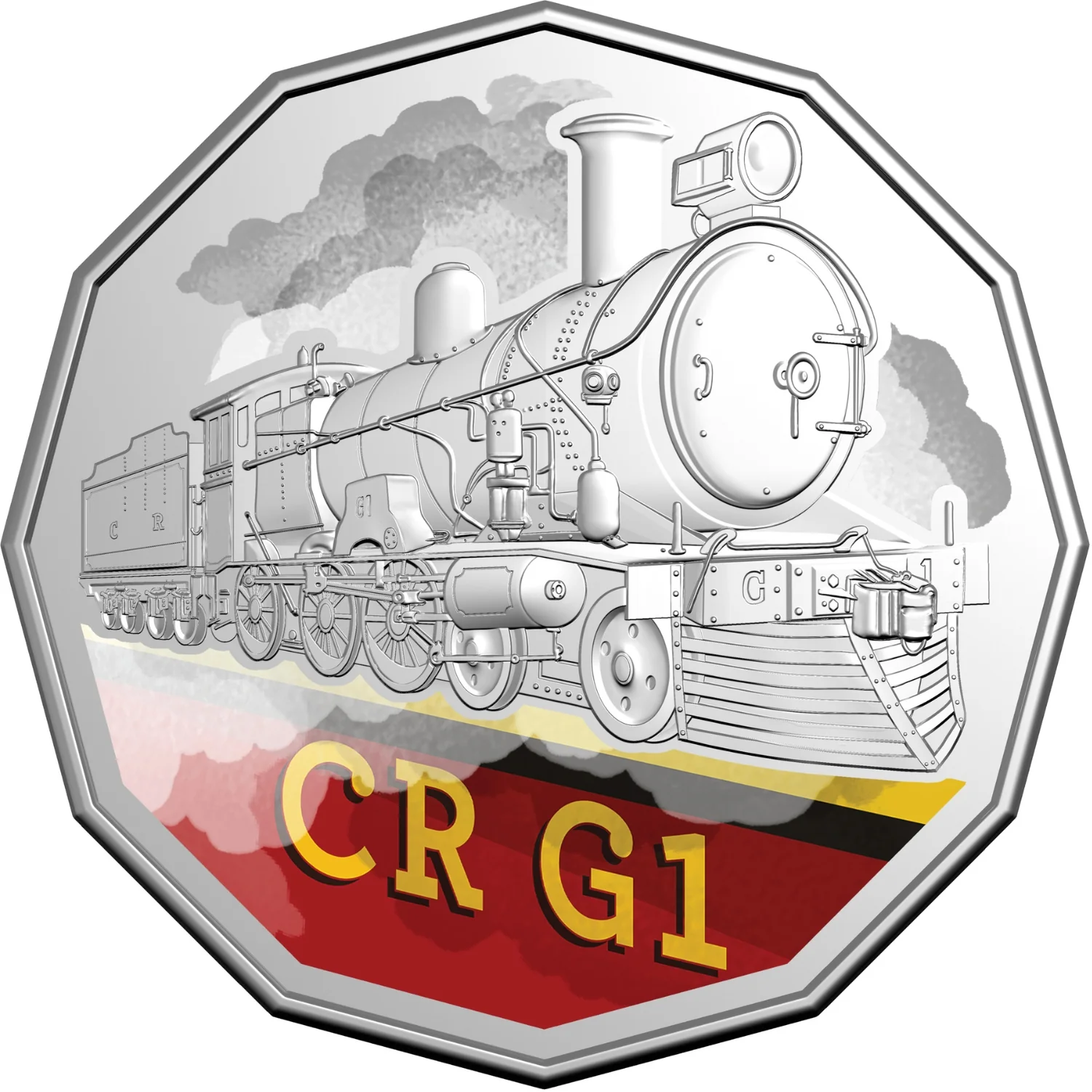 Australia Steam Giants 2025 50c Commonwealth Railways G Class G1 Colour Cupro-Nickel Uncirculated Coin - Image 2
