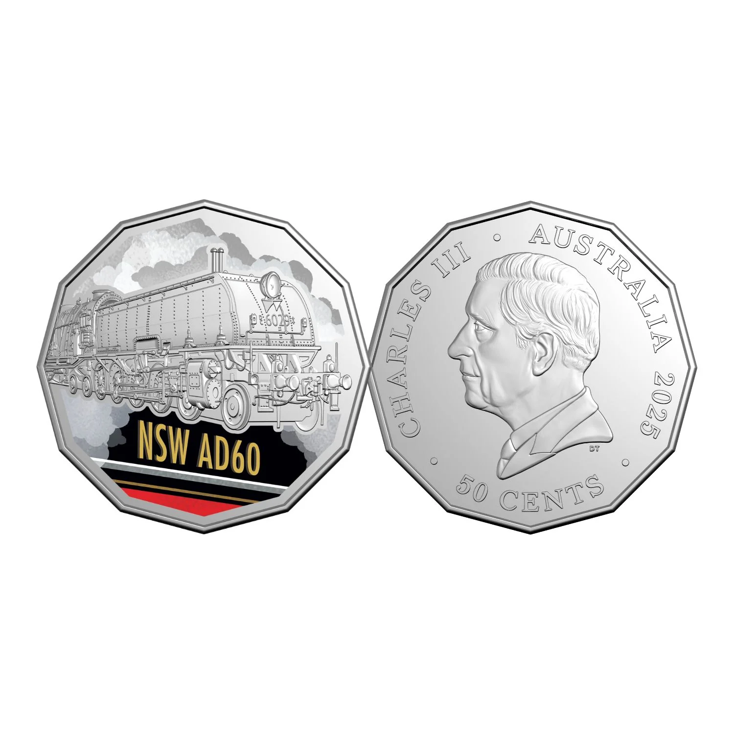 Australia Steam Giants 2025 50c NSW Government Railways AD60 Class Beyer-Garratt 6029 Colour Cupro-Nickel Uncirculated Coin - Image 4