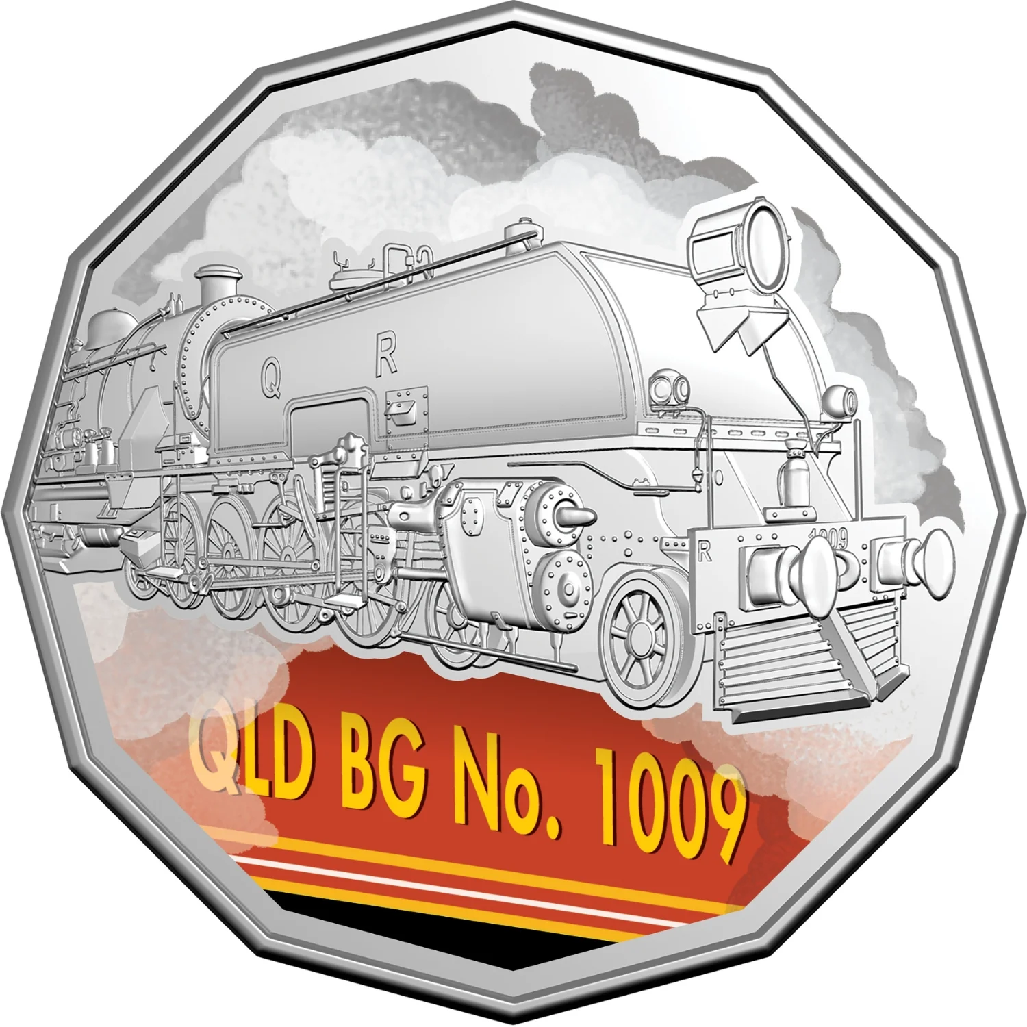 Australia Steam Giants 2025 50c Queensland Railways Beyer-Garratt No.1009 Colour Cupro-Nickel Uncirculated Coin - Image 2