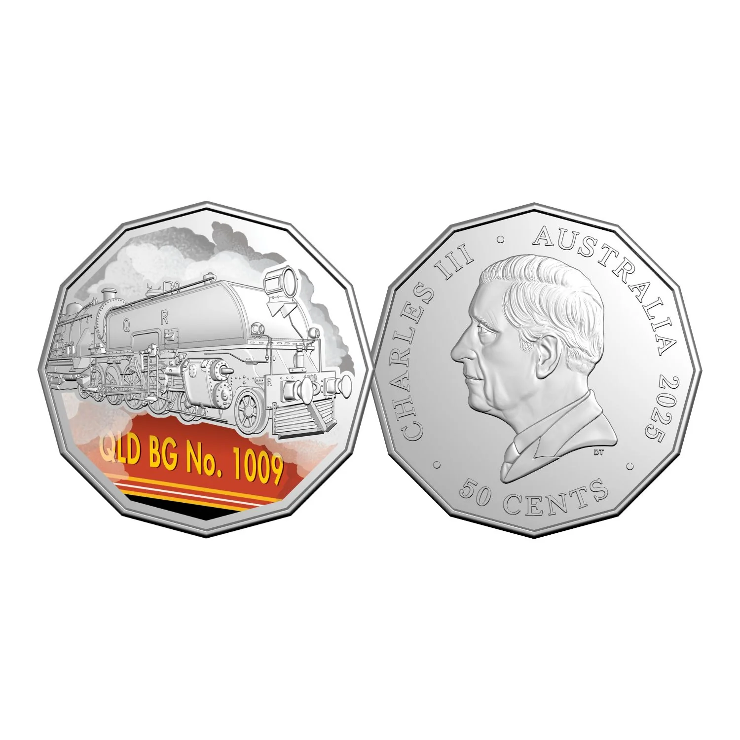 Australia Steam Giants 2025 50c Queensland Railways Beyer-Garratt No.1009 Colour Cupro-Nickel Uncirculated Coin - Image 4