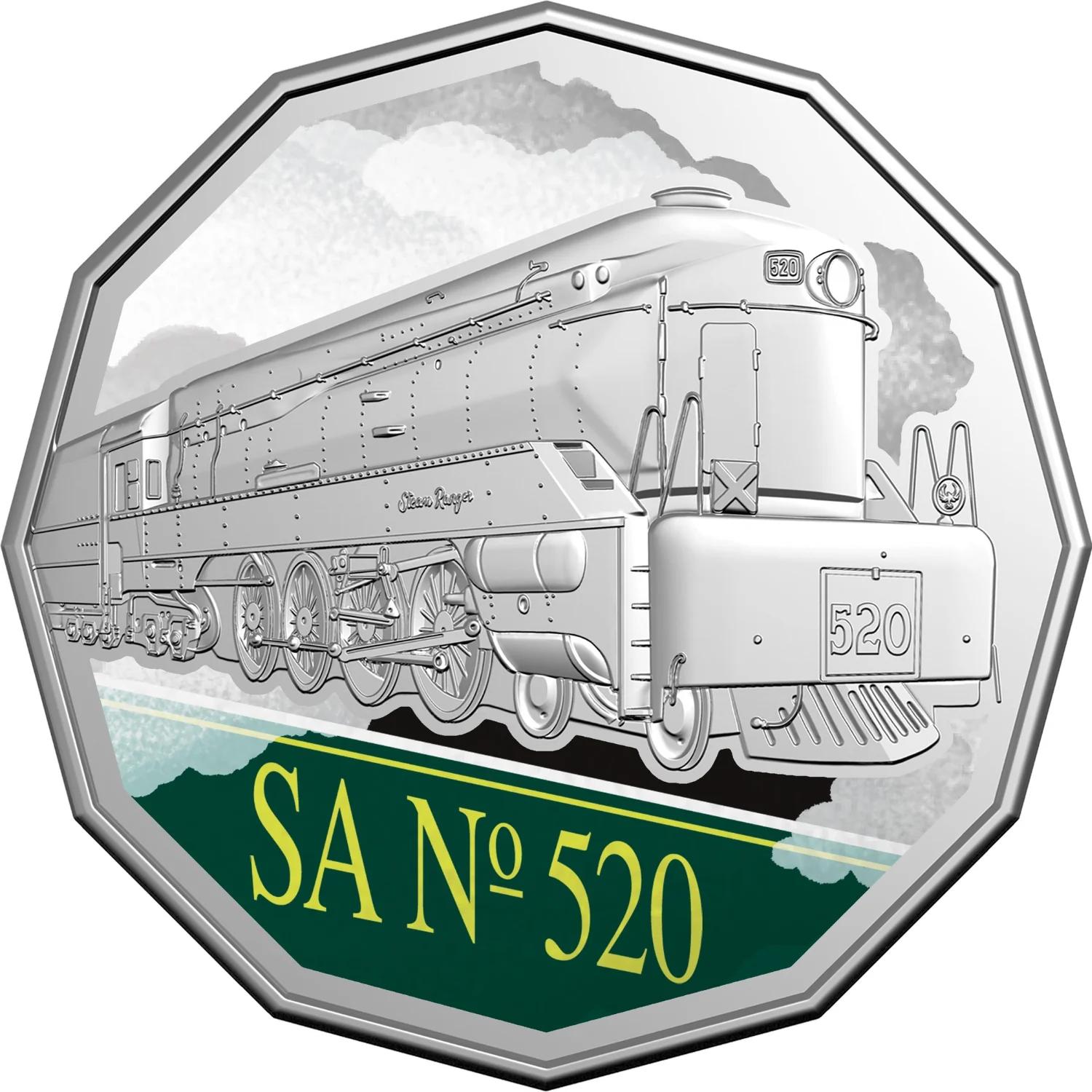Australia Steam Giants 2025 50c South Australian Railways 520 Class No. 520 ‘Sir Malcolm Barclay-Harvey’ Colour Cupro-Nickel Uncirculated Coin - Image 2