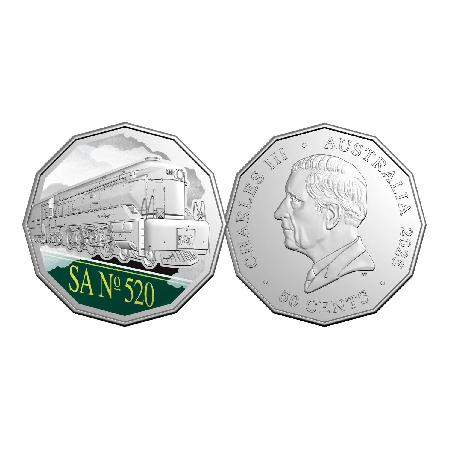 Australia Steam Giants 2025 50c South Australian Railways 520 Class No. 520 ‘Sir Malcolm Barclay-Harvey’ Colour Cupro-Nickel Uncirculated Coin - Image 4